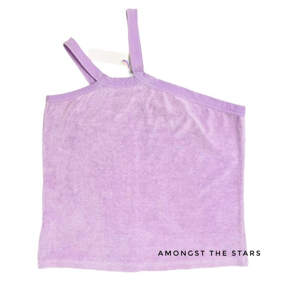 DANNIJO Terry Cloth Orchid Purple One Shoulder Tank Top - Picture 9 of 9